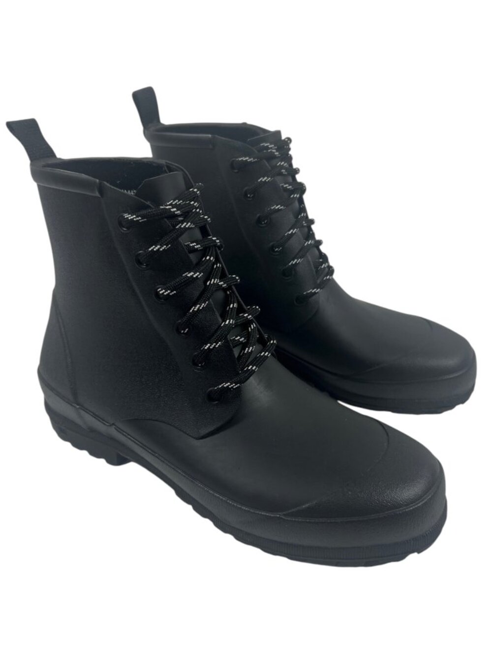 Madewell Boots Womens 6 Rain Boots Lace Up Lugsole Commute Travel Comfort Black